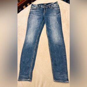 Silver Jeans Women's Skinny Blue Denim 32W X 31L